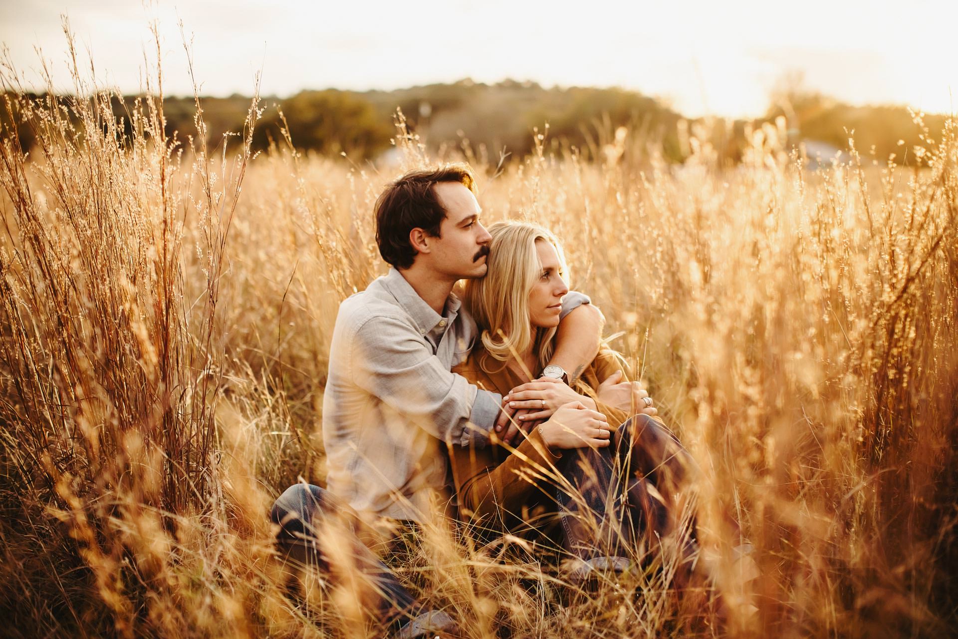 Austin Engagement photos colorful golden hour commons ford red grass fun exciting